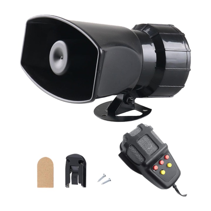 KLAXON ÉLECTRONIQUE AVEC MEGAFONEM 7-TONOWA 12V 100W POLICE POMPIERS KLAXON