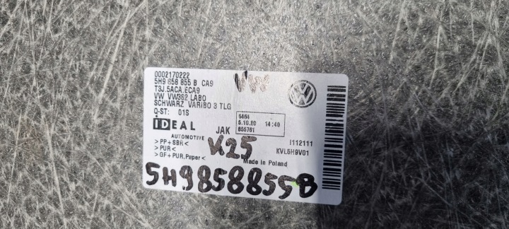 VW UNIVERSEL REVÊTEMENT COUVERCLES DE COFFRE PLANCHER 5H9858855B