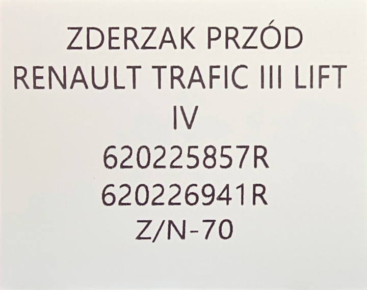 NEUF ORIGINAL PARE-CHOCS AVANT RENAULT TRAFIC III LIFT TRAFIC IV 2021-