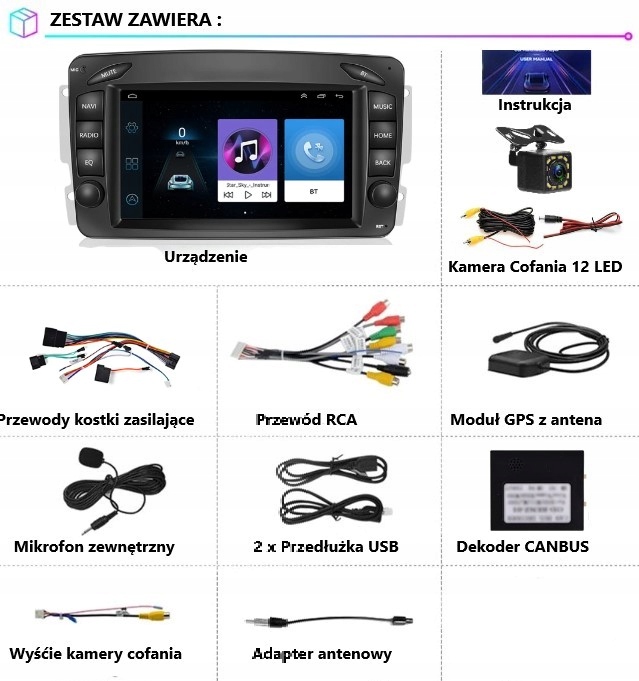 RADIO 2 DIN 2 GAS-GASOLINA MERCEDES W203 W209 W210 CLK E C SLK M ML G VITO 