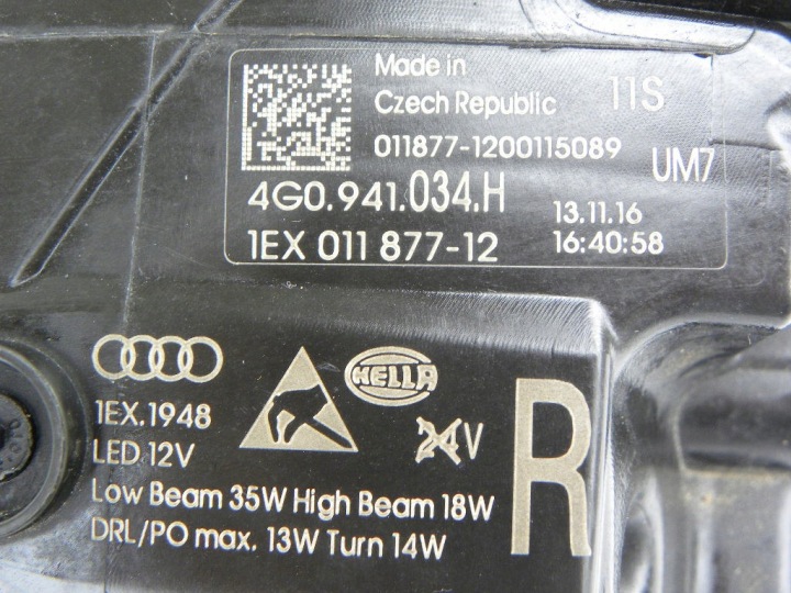 AUDI A6,C7FULL-LED LIFT PHARE PRZEDNIOM DROITE CÔTÉ 14- 2020 ANNÉE