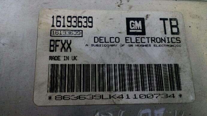 ORDINATEUR MOTEUR OPEL CORSA B 1,2 B 16193639