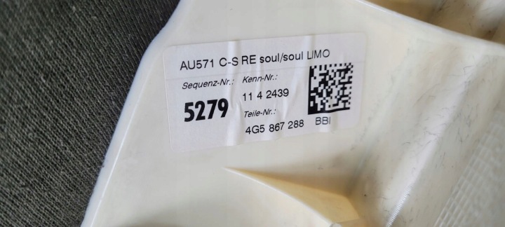 S6 C7 LIFT A6 PROTECTION MONTANTS C DROITE DROIT ARRIÈRE SLINE NOIRE BERLINE