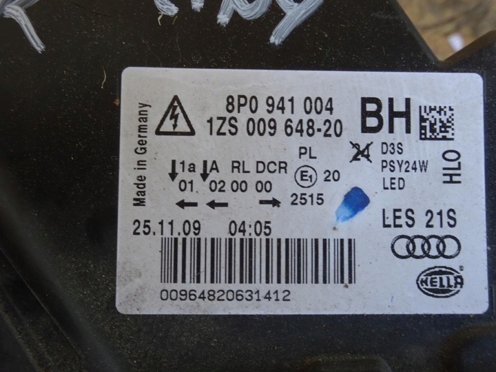 AUDI A3 S3 RS3 8P PHARE DROITE AVANT AVANT BIXENON LED JEU 8P0941004BH