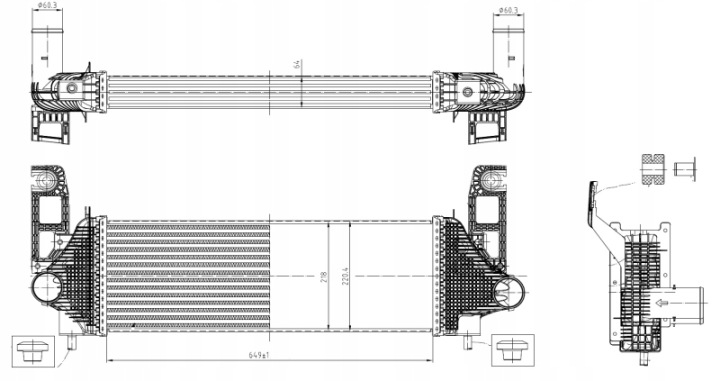 ÉCHANGEUR AIR-AIR RADIATEUR AIR D'ADMISSION RAM 1500 ASSISTANT KOLIZJA #12