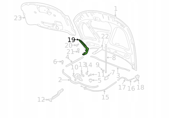 VOLKSWAGEN, SEAT, ŠKODA CHARNIÈRES CAPOTS COUVERCLES MOTEUR 3B0823301, 3B0823302