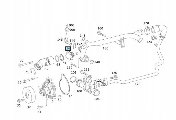 TERMOSTATO W203 W204 W209 W211 1.8 OM271 A2712030575 MERCEDES-BENZ ASO 