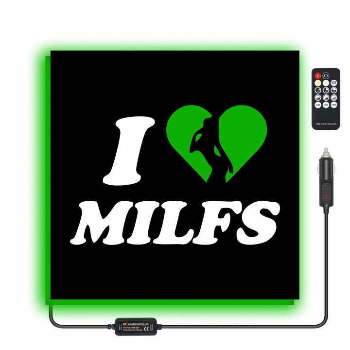 TABLEAU LED TIR MILF 50X50CM RÉTROÉCLAIRÉE SUR PALIER 47