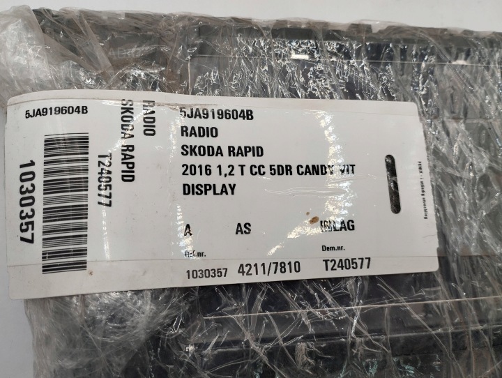 SKODA RAPID (NH) MONITEUR MONITEUR ÉCRAN RADIO 5JA919604B
