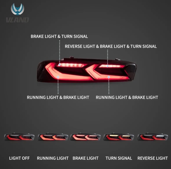 PHARES ARRIÈRE NE JEU VLAND LED DYNAMIQUE DTS CHEVROLET CAMARO VI 6 2015-2018