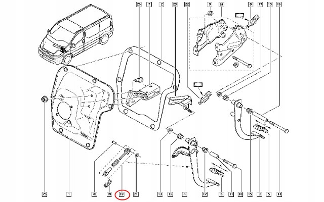 SPRING PEDALS CLUTCH SET TRAFIC II VIVARO I A SET 