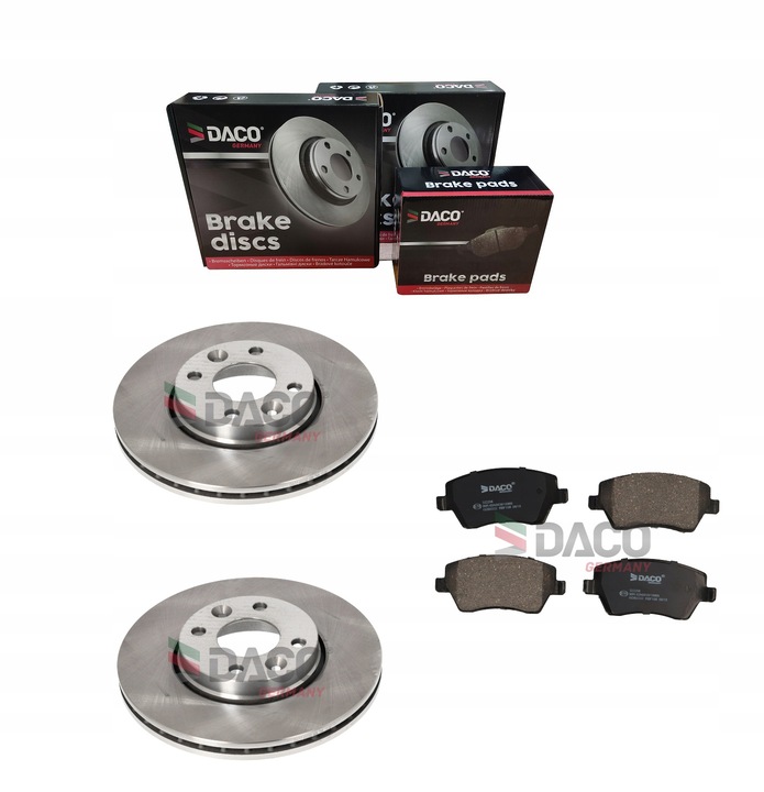 DISCS + PADS MICRA K12 NOTE CLIO III FRONT DACO 