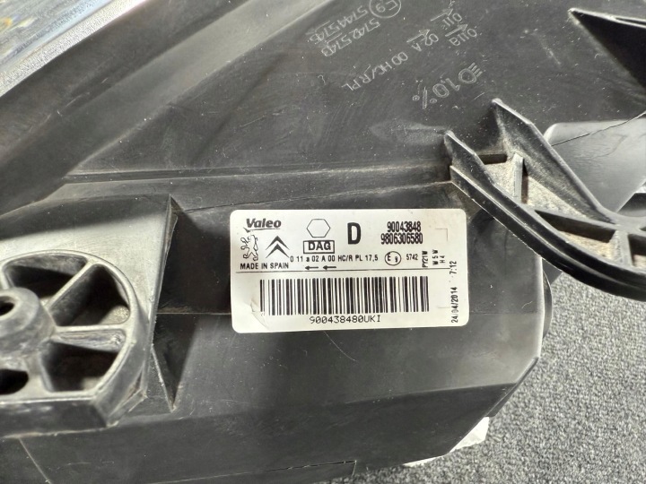 CITROEN BERLINGO III 3 14- LIFT PHARE DROITE DROIT AVANT AVANT 9806306580