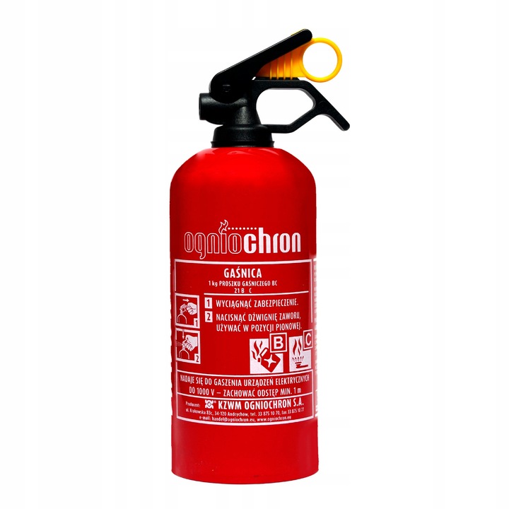 EXTINGUIDOR DE AUTOMÓVIL OGNIOCHRON 1KG BC 5 AÑOS 