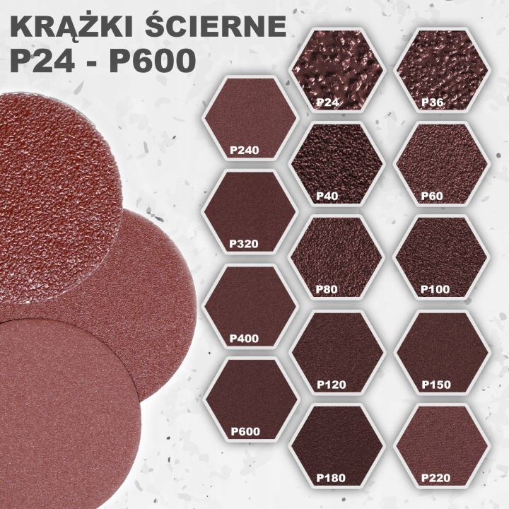 PAPIER SCIERNY SUR VELCRO KRAZEK DISQUE 125MM P240 -20SZT VERS SZLIFIERKI KIT