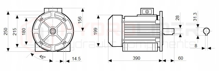 MOTEUR ÉLECTRIQUE 3-FAZOWY IE3 400V B5 B35 3KW 1450OBR ARBRE 28MM