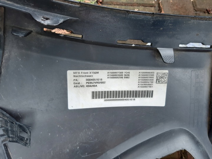 PARE-CHOCS AVANT AVANT MERCEDES GLA W156M 17-19 A1568807300