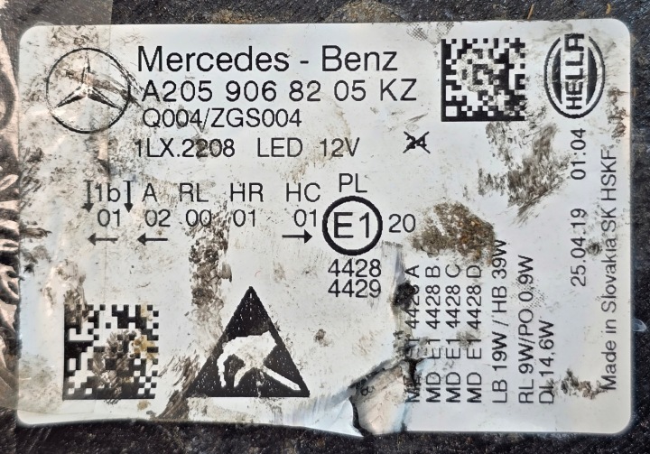 MERCEDES C-KLASA W205 COMPLET LED PROJECTEUR DROIT PHARE AVANT A2059068205
