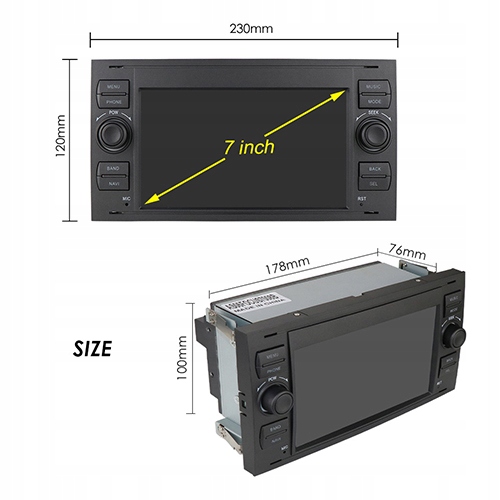 RADIO 2 DIN ANDROID FORD FOCUS MONDEO GALAXY C-MAX 