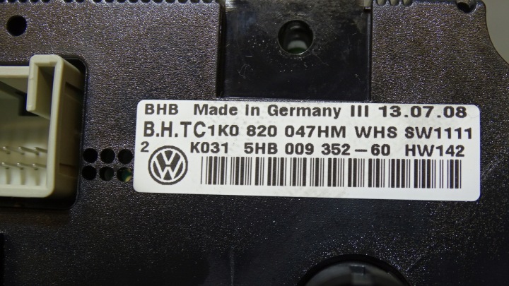 PANNEAU COMMANDE CONDUIT D'AIR CLIMATISATION VOLKSWAGEN GOLF V 1.9 TDI