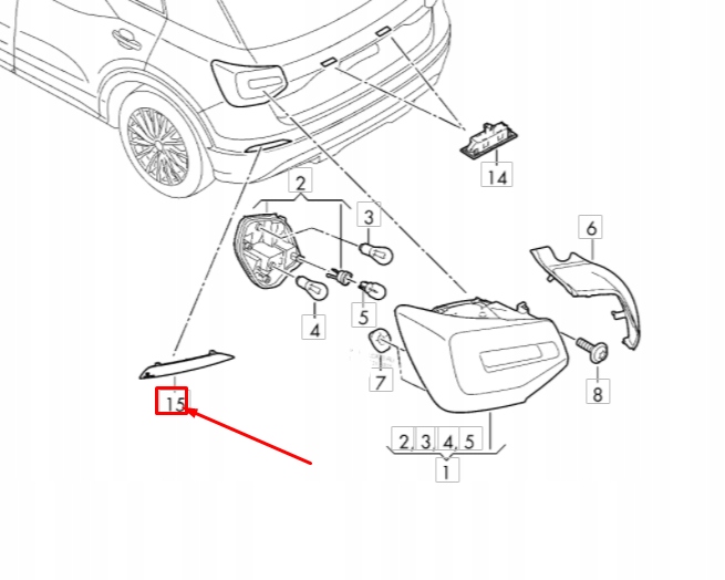 AUDI Q2 ARRIÈRE DROIT PROJECTEUR FEUX 81A945106 ORIGINAL