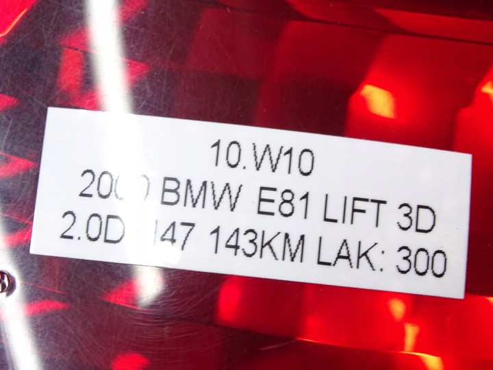PHARE GAUCHE GAUCHE ARRIÈRE ARRIÈRE BMW E81 LIFT LCI 3D 0397034