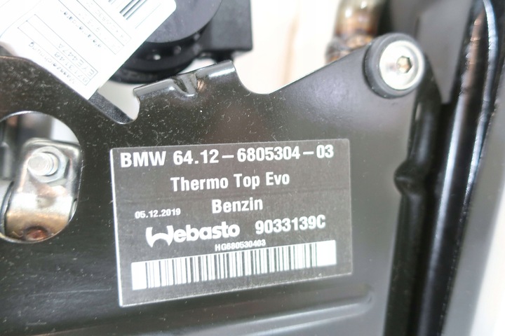 WEBASTO CALEFACCIÓN POSTOJOWE GASOLINA BMW X5 G05 X6 G06 X7 G07 6805304 