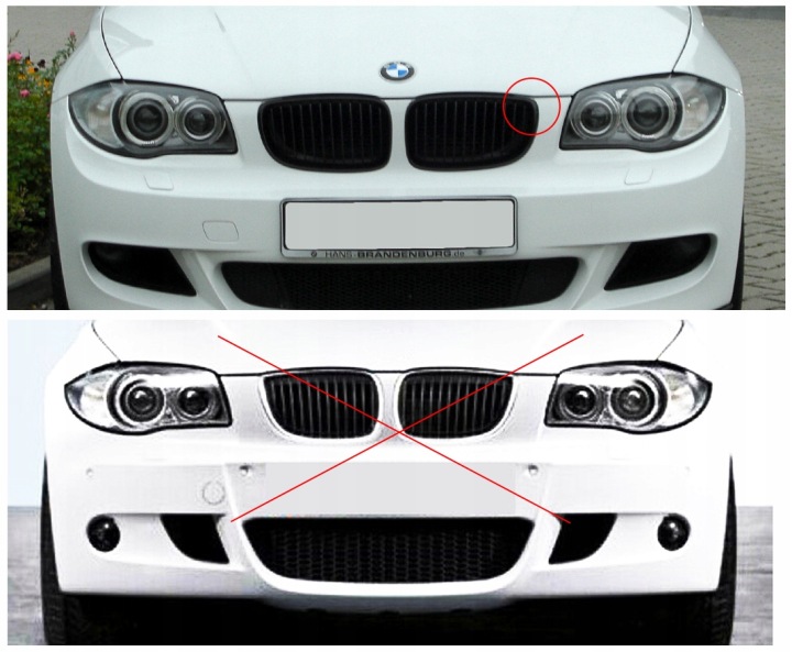 GRILLE DE RADIATEUR GRILLE GRILLES BMW E81 E82 E87 NOIR MATT MODULE M-COLOR