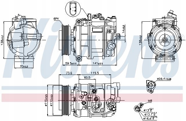 NISSENS 89092 COMPRESSEUR CLIMATISATION