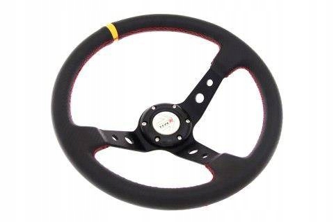 VOLANT PRO 350MM OFFSET:80MM CARBONE JAUNE