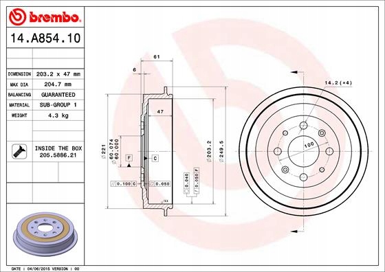 BEBEN DE FRENADO REAR FIAT/OPEL/VAUXHALL 