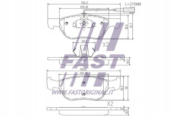 FAST FT29058 ZAPATAS HAM ALFA 147 /156 00- PRZ. 