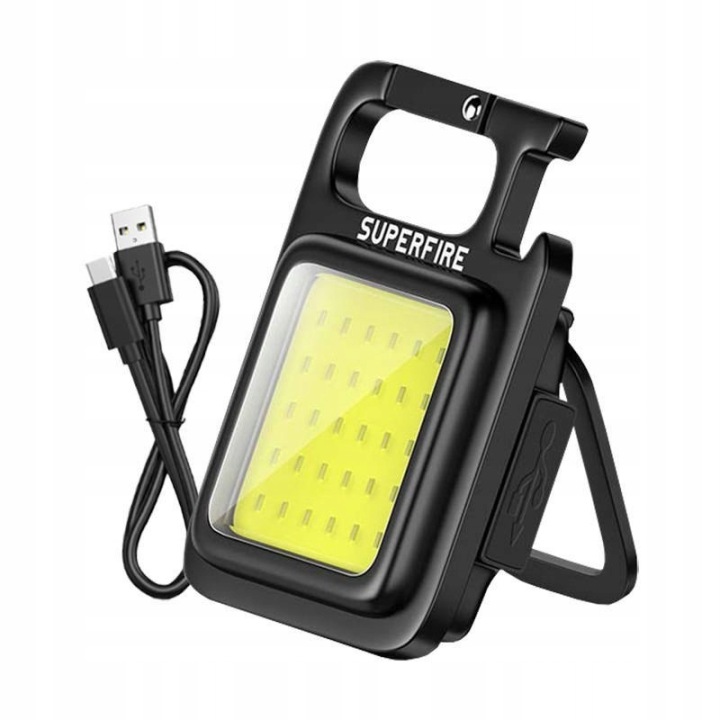 LAMPE DE POCHE PORTE-CLÉS 600LM MULTIFONCTIONNELLE SUPERFIRE MX16 500MAH, USB-C