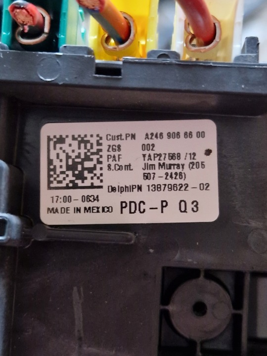 BOÎTE FUSIBLES MERCEDES B-KLASA W246 (2011-) 1.5 CDI
