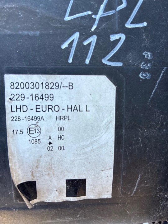 RENAULT MODUS 8200301829 PHARE AVANT AVANT GAUCHE EUROPE