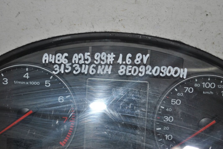 COMPTEUR AUDI A4 B6 1.6 8V 315346 KM 8E0920900H