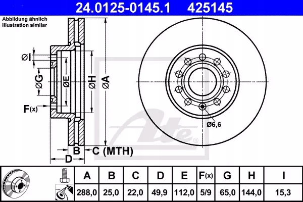 ATE DISQUES PLAQUETTES AVANT VW CADDY III TOURAN EOS