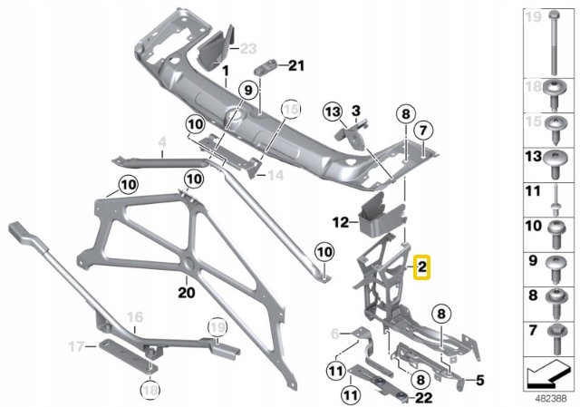 POMOCNICZY PANNEAU AVANT GAUCHE BMW F80 M3 F82 M4 ORIGINAL 51648055669