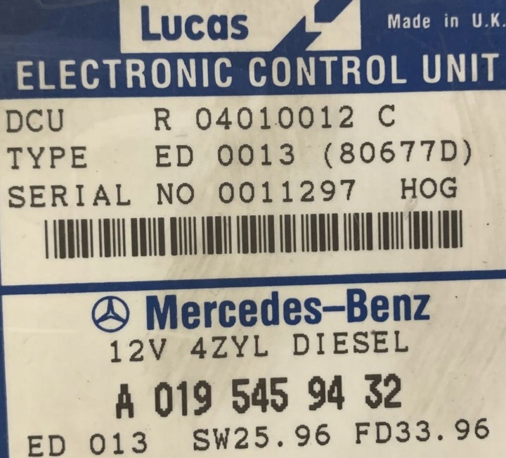 COMPUTADOR UNIDAD DE CONTROL DEL MOTOR MERCEDES W210 A0195459432 0195454732 