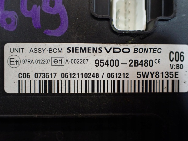 HYUNDAI SANTA FE II 2 06- MODULE IMMOBILISATEUR BCM 95400-2B480 97RA-012207