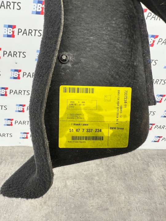 BMW F36 BOÎTE À GANTS COUVERCLES DE COFFRE COLLECTEUR CHÂSSIS DROIT ARRIÈRE 7337234