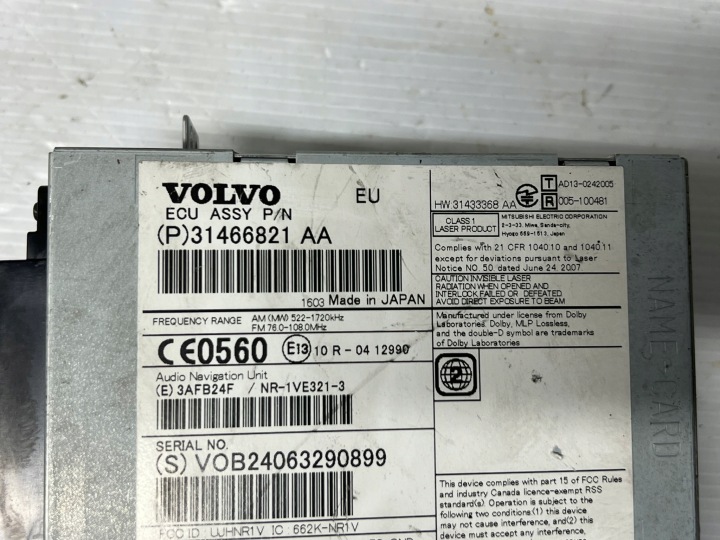 VOLVO S80 II V70 III RADIO NAVIGATION LIFT 31466821