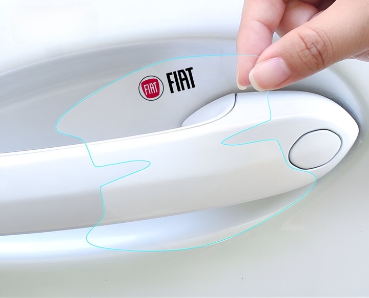 PELÍCULA DE PROTECCIÓN PEGATINAS PARA MANECILLAS DE PUERTA DE AUTOMÓVIL AL AUTO CON LOGOTIPO FIAT 