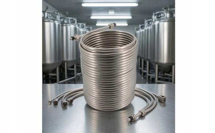COOLING COIL WITH FITTINGS 120 FT BEER COOLING COIL 3/8 INCH FOR KEG OWNERS