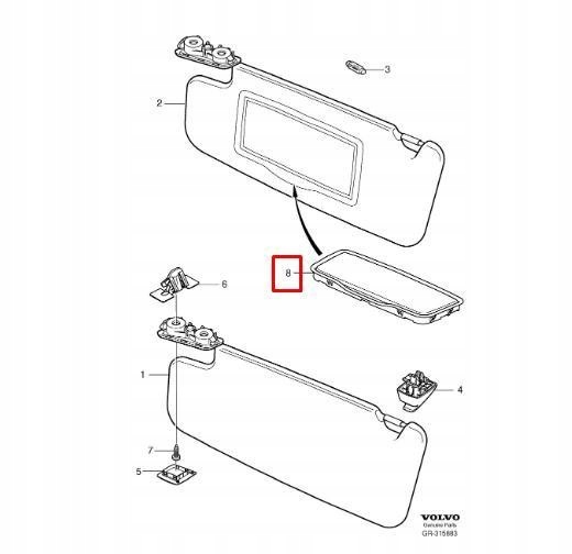 RÉTROVISEUR INTERNE VOLVO C30 S40 V50 2007-