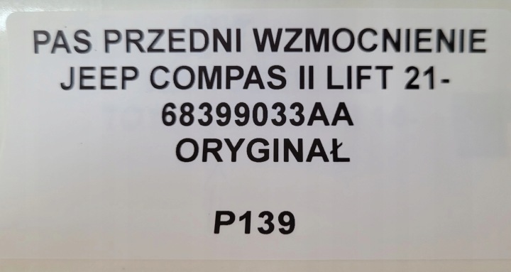 PANNEAU AVANT RENFORCEMENT JEEP COMPAS II LIFT 2021-