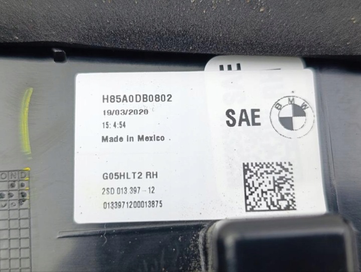 FEUX ARRIÈRE BMW X5 2020 AVEC DROITE USA H85A0DB0802