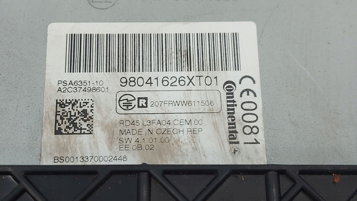 CITROEN DS3 1.6 B 13R RADIO CD 98041626XT A2C37498601