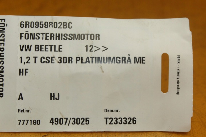 PETIT MOTEUR CONTRÔLEUR VITRES DROIT AVANT VW NOUVEAU BEETLE 850201004D 6R0959802BC