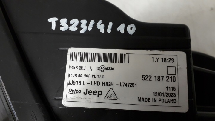 JEEP AVENGER 23- PHARE AVANT GAUCHE DROITE COMPLET LED LENTILLE NEUF COMPLÈTE